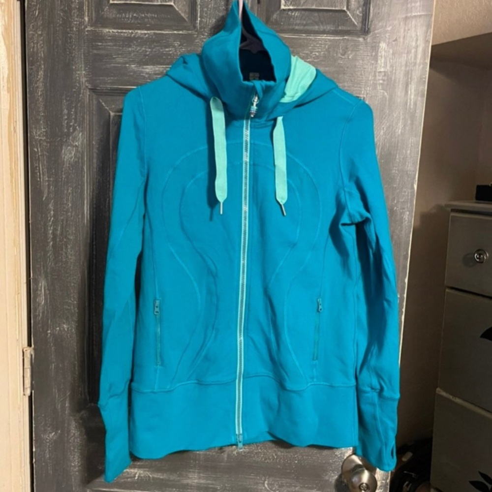 Lululemon Turquoise Full Zip Hooded Jacket Size 8